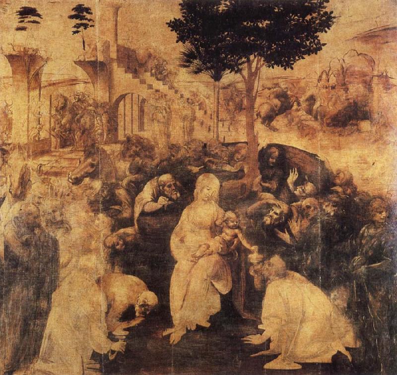 Leonardo  Da Vinci Adoration of the Magi oil painting image